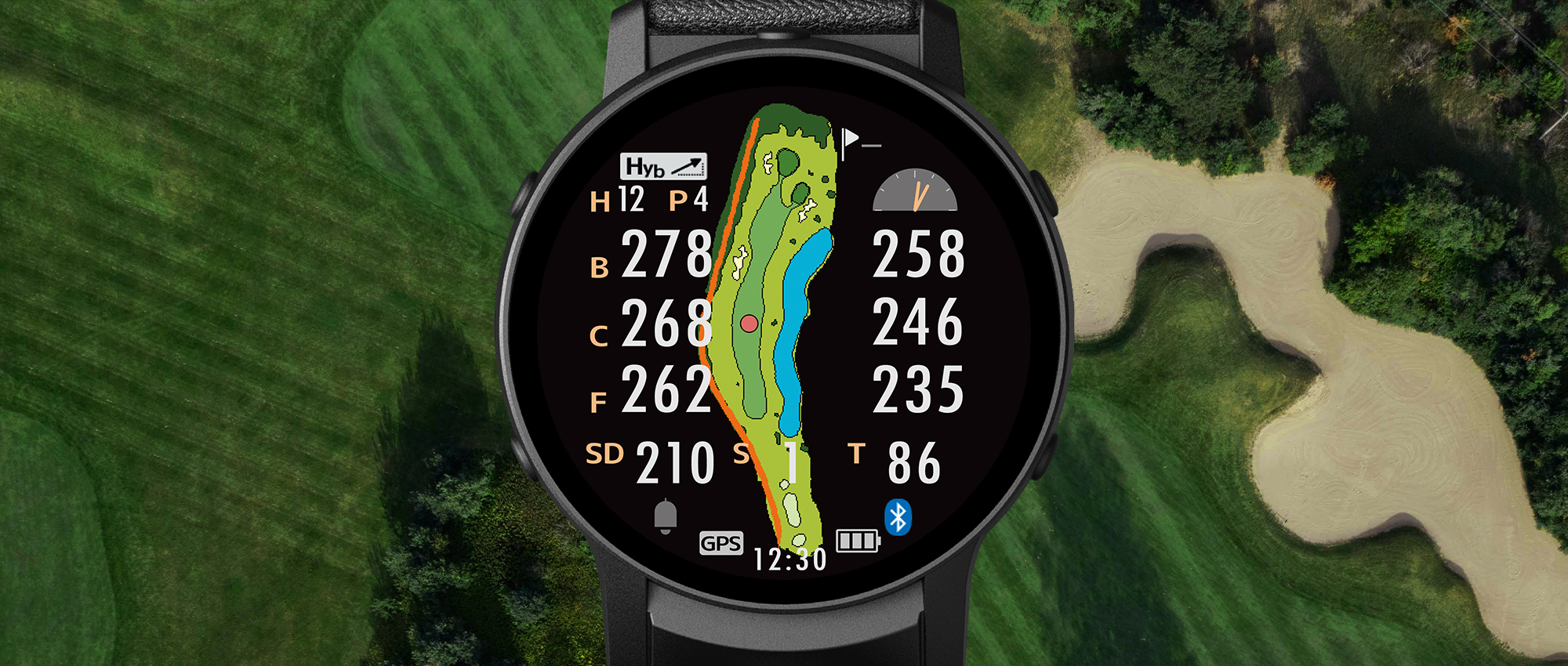 欲しい情報を一目で確認。大きく見やすい距離表示。